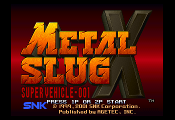 Metal Slug X - Super Vehicle-001 Title Screen